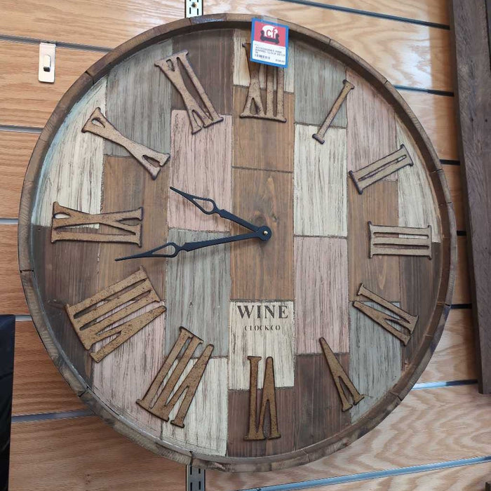 WINE BARREL CLOCK DECOR MI