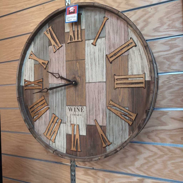 WINE BARREL CLOCK DECOR MI