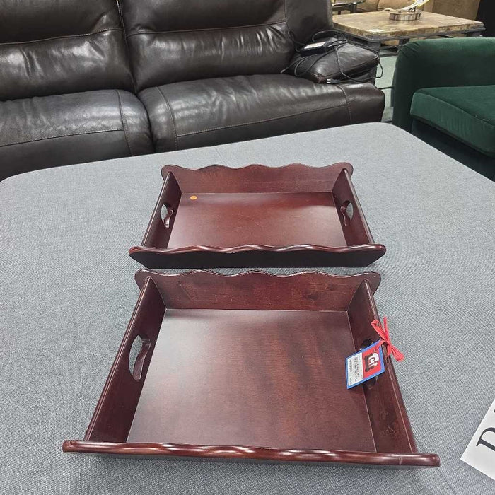 SET OF 2 TRAY DECOR