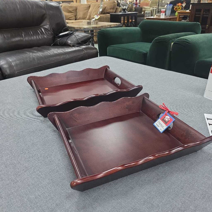 SET OF 2 TRAY DECOR