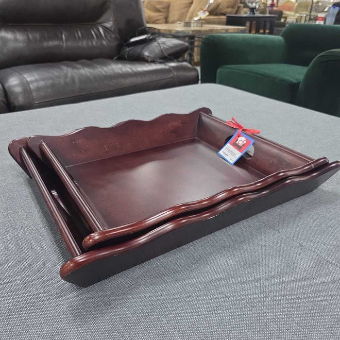 SET OF 2 TRAY DECOR