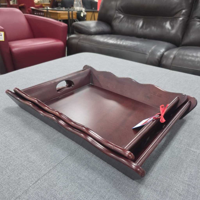 SET OF 2 TRAY DECOR