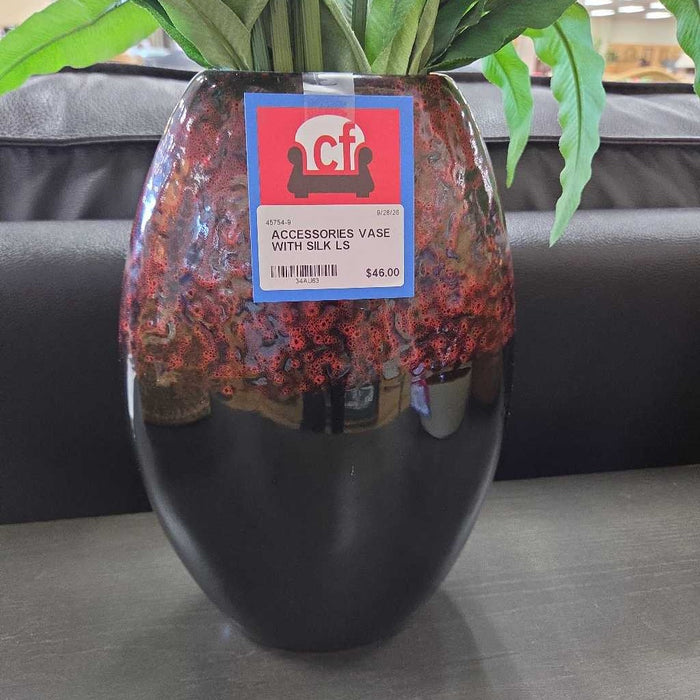 VASE WITH SILK LS