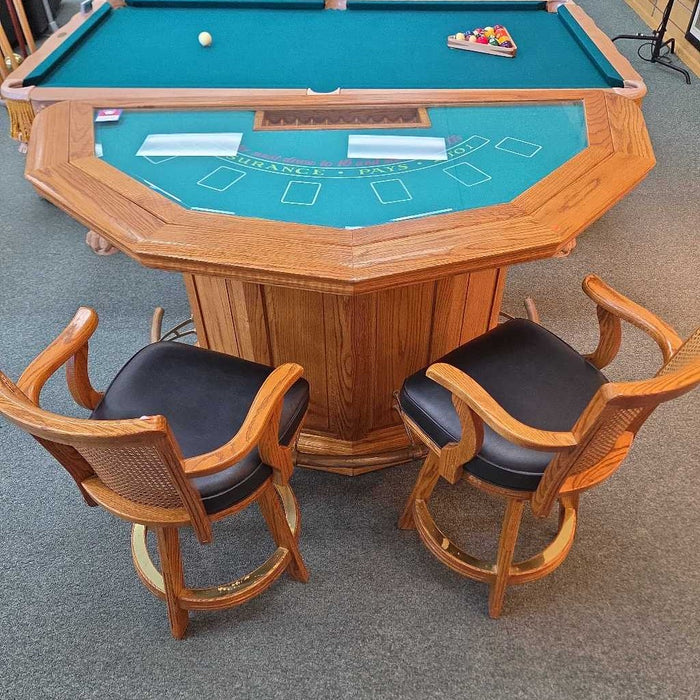 BLACKJACK TABLE WITH 2 STOOLS KLH