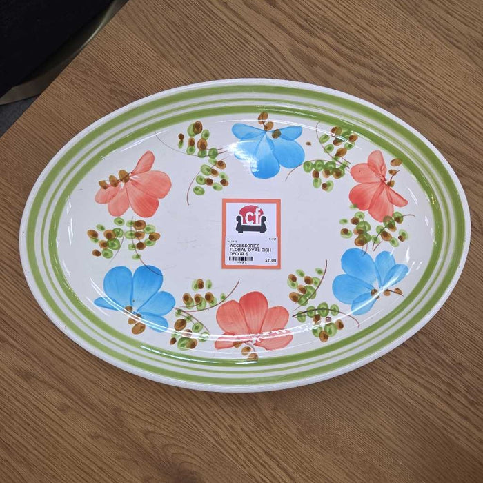 FLORAL OVAL DISH DECOR
