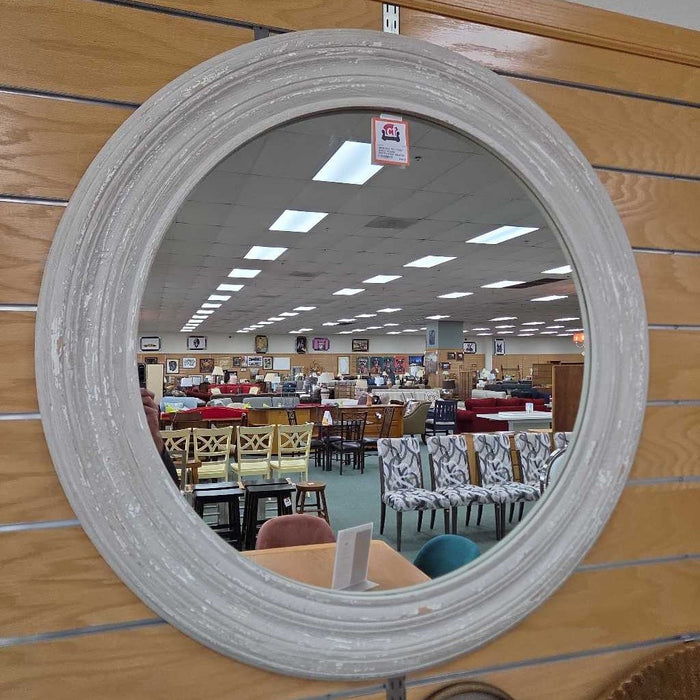POTTERY BARN ROUND DISTRESSED MIRROR