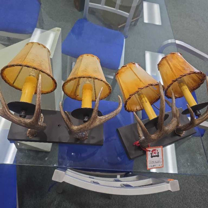 SET OF 2 ANTLER SCONCES AT