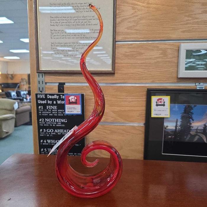 RED GLASS SCULPTURE LS