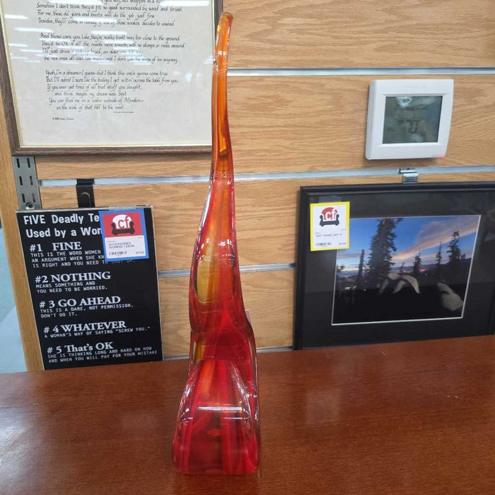 RED GLASS SCULPTURE LS