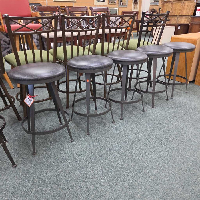 SET OF 5 ARIES BACKLESS SWIVEL STOOLS KMK