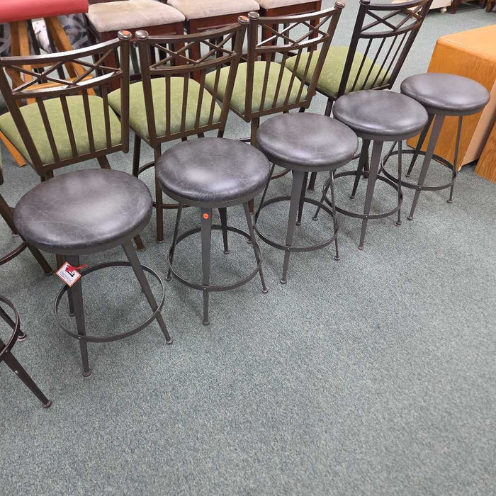 SET OF 5 ARIES BACKLESS SWIVEL STOOLS KMK