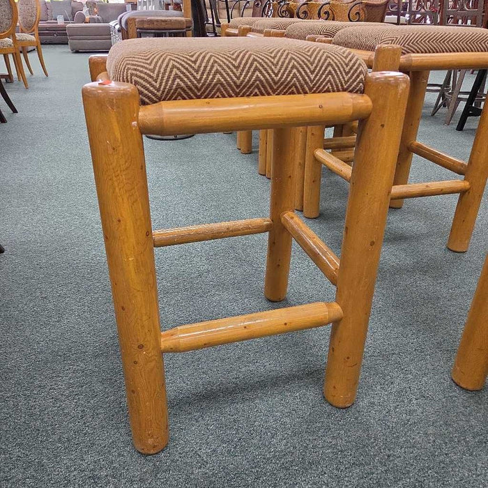 SET OF 6 LODGE POLE STOOLS ABL