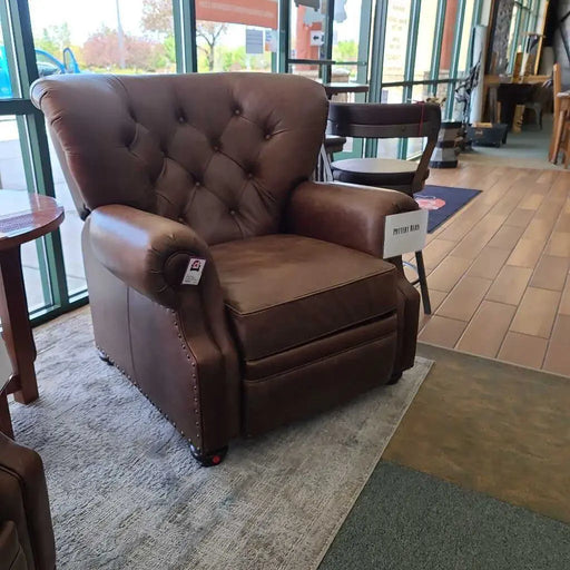 POTTERY BARN LEATHER RECLINER ASH Rock's Consign Furniture Reno