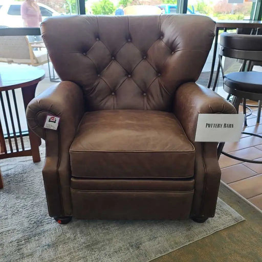POTTERY BARN LEATHER RECLINER ASH Rock's Consign Furniture Reno