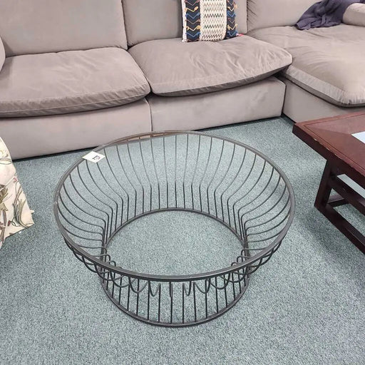 ROUND GLASS COFFEE TABLE TH Rock's Consign Furniture Reno
