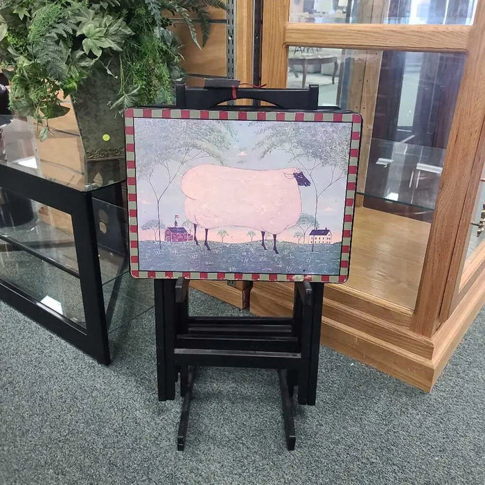 SET OF TV TRAYS AS Rock's Consign Furniture Reno