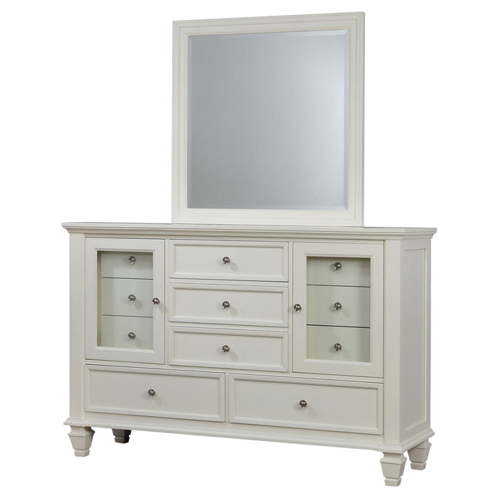 Dennis - 11 Drawer Dresser With Mirror - Cream White