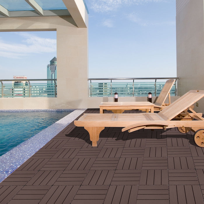 Plastic Interlocking Deck Tiles, Patio Flooring Outdoor Waterproof All Weather Use