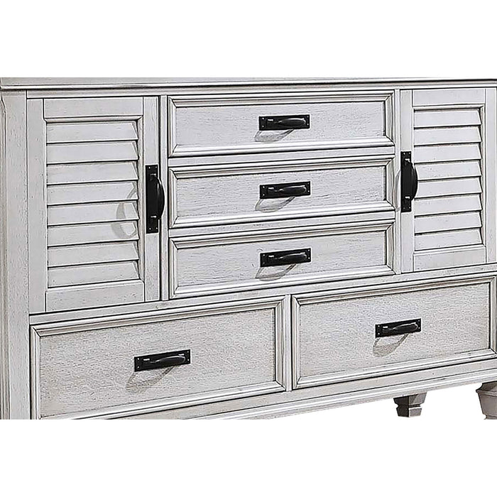 Lockeford - 5 Drawer Dresser With Mirror - White