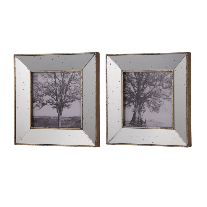 Vintage Reflective Picture Frames (Set of 2) - Silver
