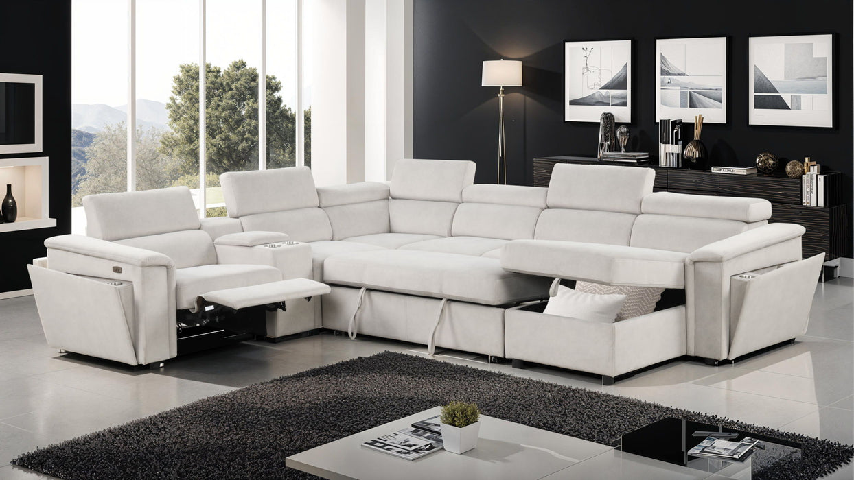 Harvey - Power Recliner Sectional Sleeper - Beige