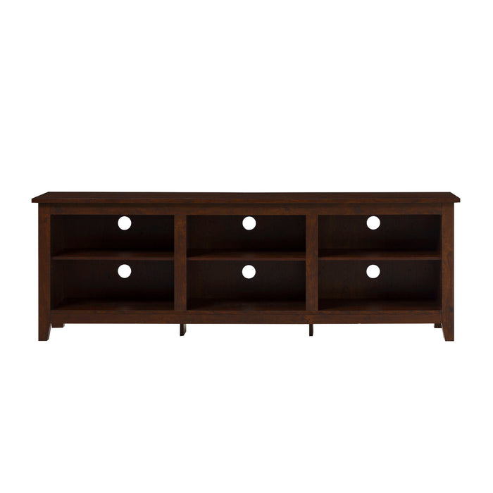 Modern 3 Shelf Open Storage 70" TV Stand For 80" TVs - Brown
