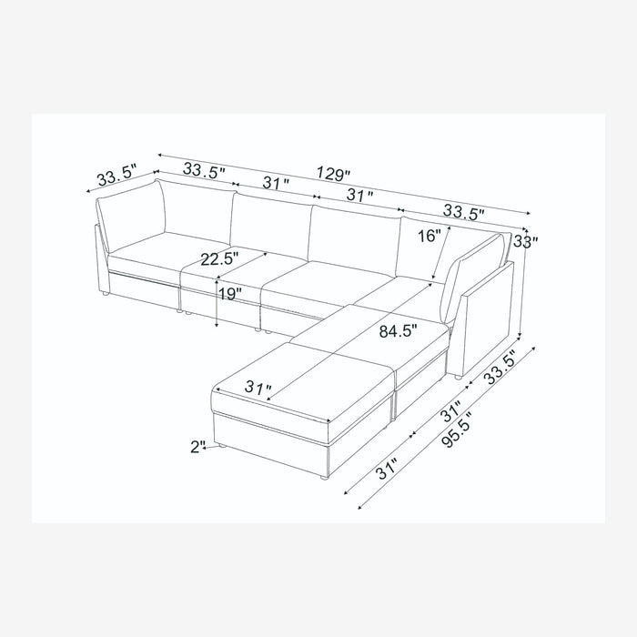 Reversible Modular Sectional With Custom Configuration And Premium Upholstery - Dark Green