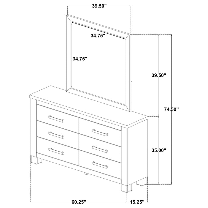 Sansome - 6 Drawer Dresser With Mirror - Oak
