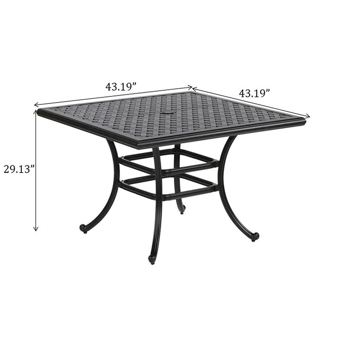 44" Square Dining Table - Dark Lava Bronze