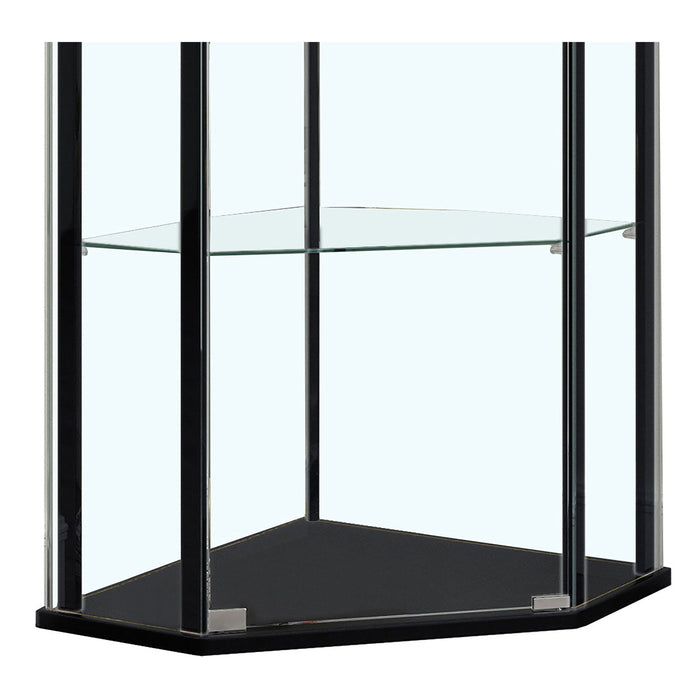 Lysander - 4 Shelf Curio Cabinet With Triangular Silhouette - Black