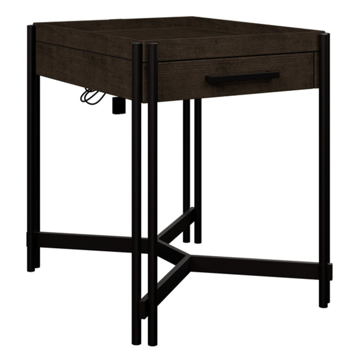 Huron - 20" Chairside End Table With Storage Drawer And Tray-Top Styling - Dark Cocoa