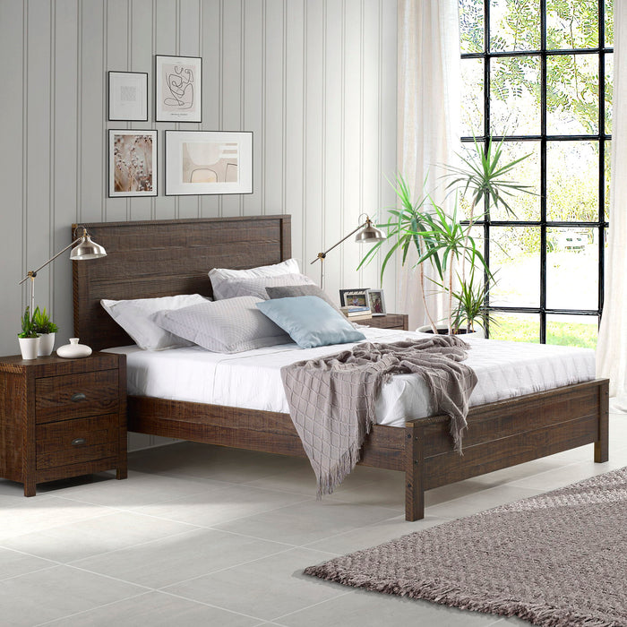 Albany - Bed Frame With Headboard, Heavy Duty Modern Rustic Design