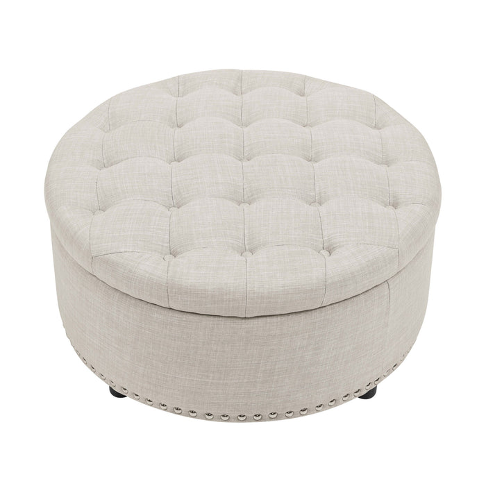 Tufted Storage Ottoman With Upholstery