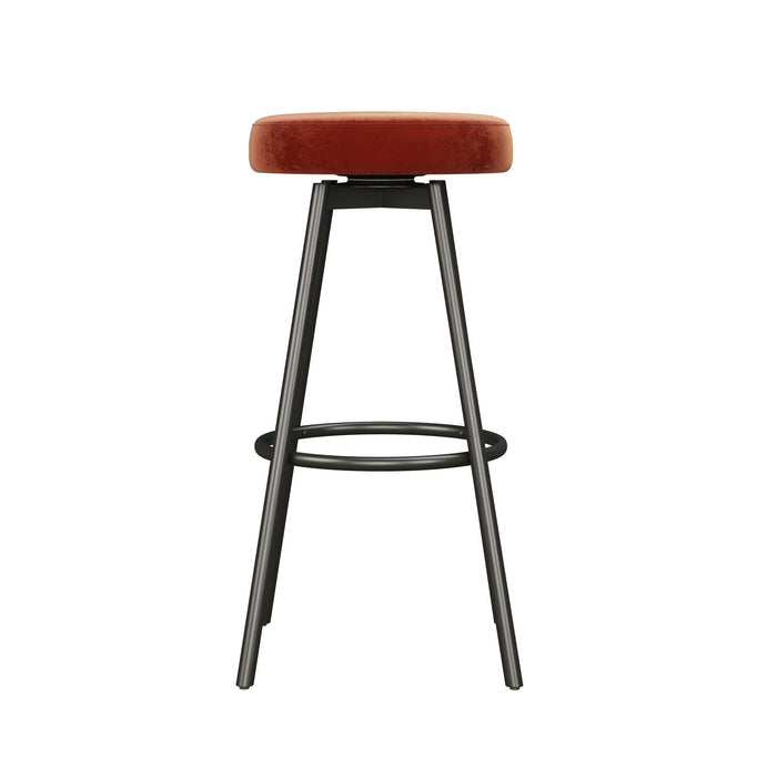 Modern Glam Upholstered Bar Stool - Rust