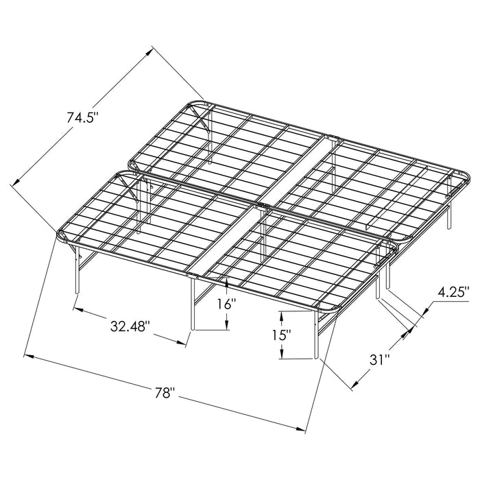 Andell - Eastern King Mattress Support Platform Bed - Black