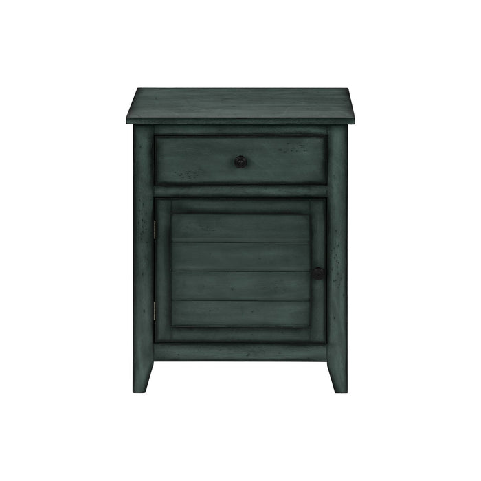 Accent Table With Storage Drawer - Blue