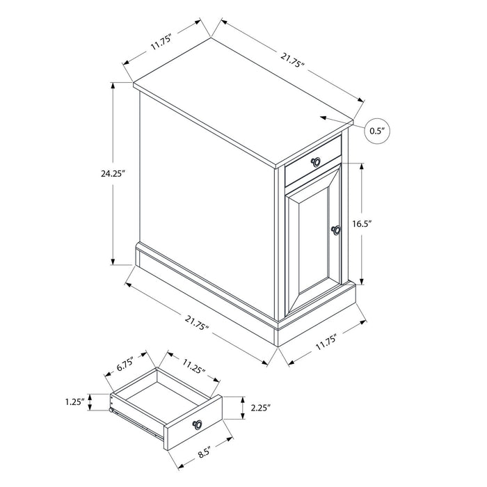 Accent Table With Storage Drawer For Living Room - Blue