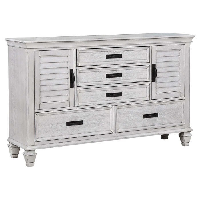 Lockeford - 5 Drawer Dresser With Side Cabinets - White