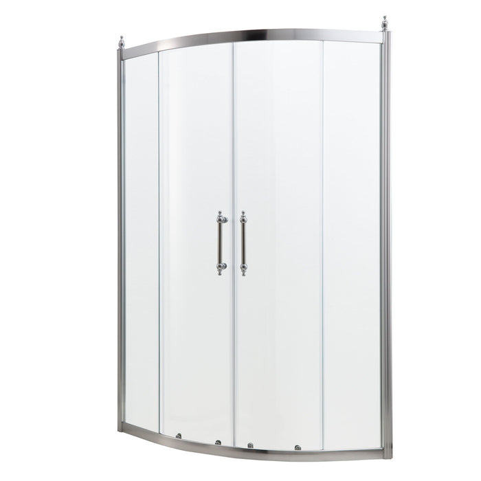 Framed Tub Shower Enclosure With Clear Tempered Glass