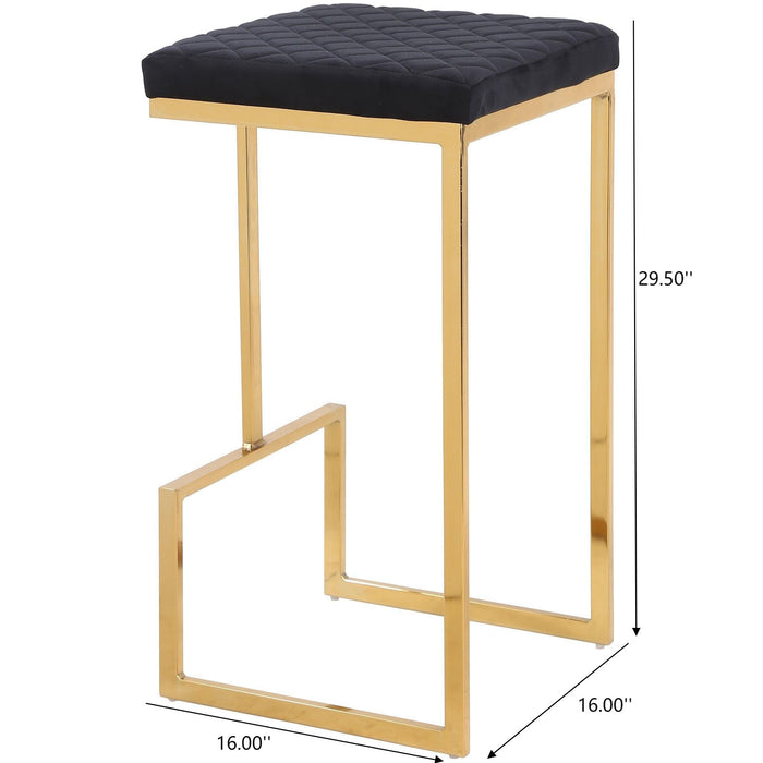 Joel - Upholstered Stool - Black / Gold