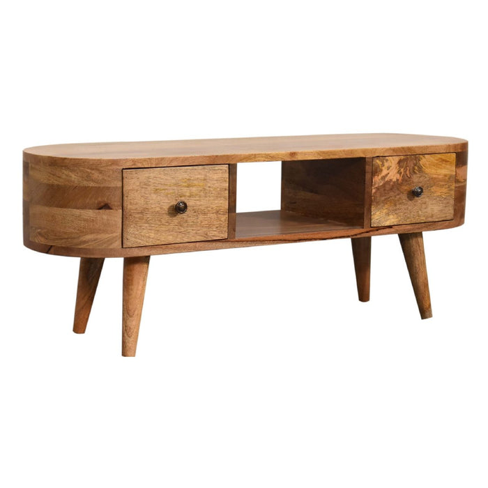 Mini Rounded Entertainment Unit - Oak