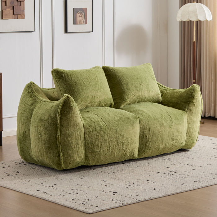 Giant Bean Bag Couch, Ultra Soft Fluffy Loveseat For Living Room