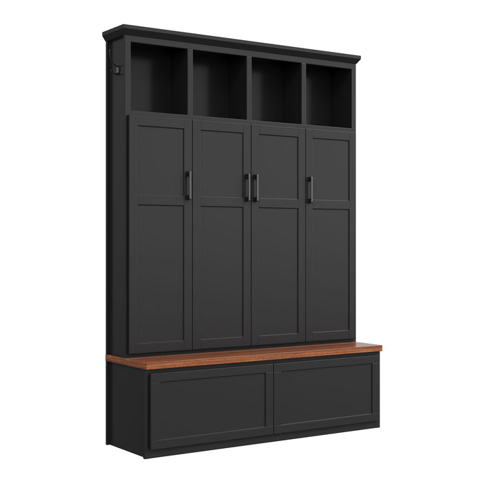 Hall Tree With 4 Hidden Cabinets