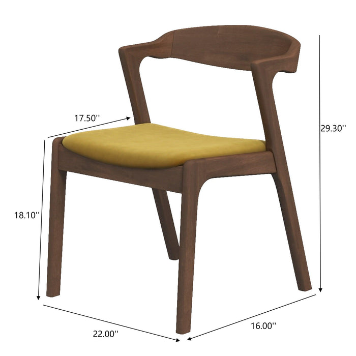 Dakota - Mid-Century Modern Velvet Dining Chair (Set of 2)