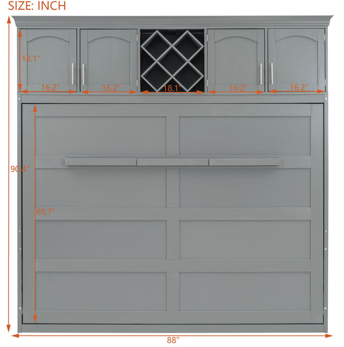 Murphy Wall Bed With Top Cabinets & Wine Rack