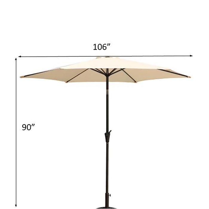 8.8' Outdoor Aluminum Patio Umbrella With 42 Pound Round Resin Umbrella Base