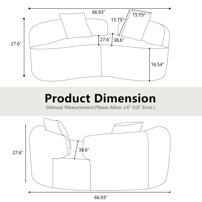 Modern Curved Loveseat