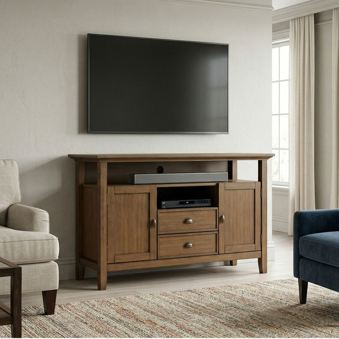 Redmond - Tall TV Media Stand - Rustic Natural Aged Brown