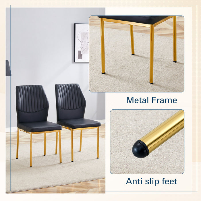 Luxury Simple Chair With Metal Gold Leg