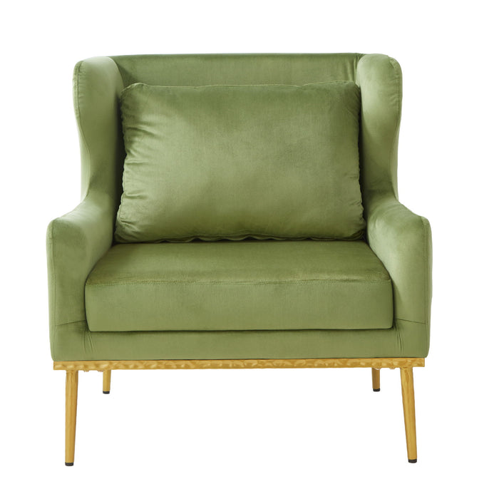 Elegant Curved Armrest Accent Armchair